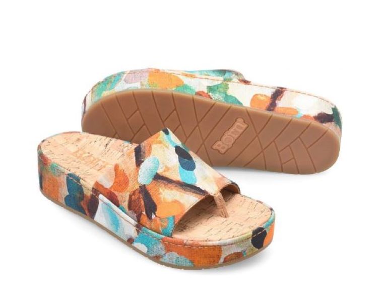 Born Multi Tencel Fabric Sharr Womens Sandals BR0035399