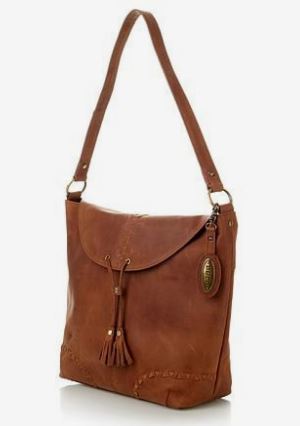 Born Oakfort Tassel Hobo Distressed Handbag Brown BNOAKFORTSDL