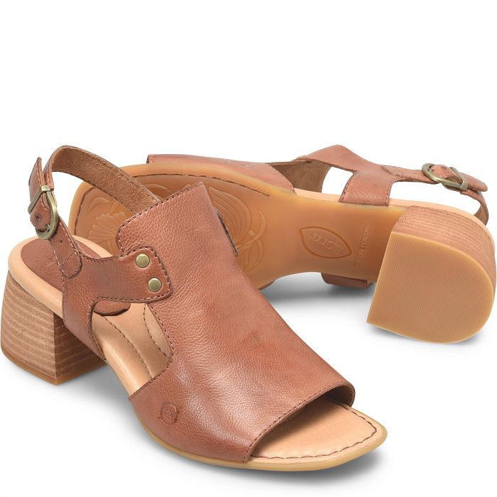 Born Sylvie Brown Luggage Women's Slingback Shoes BR0045506