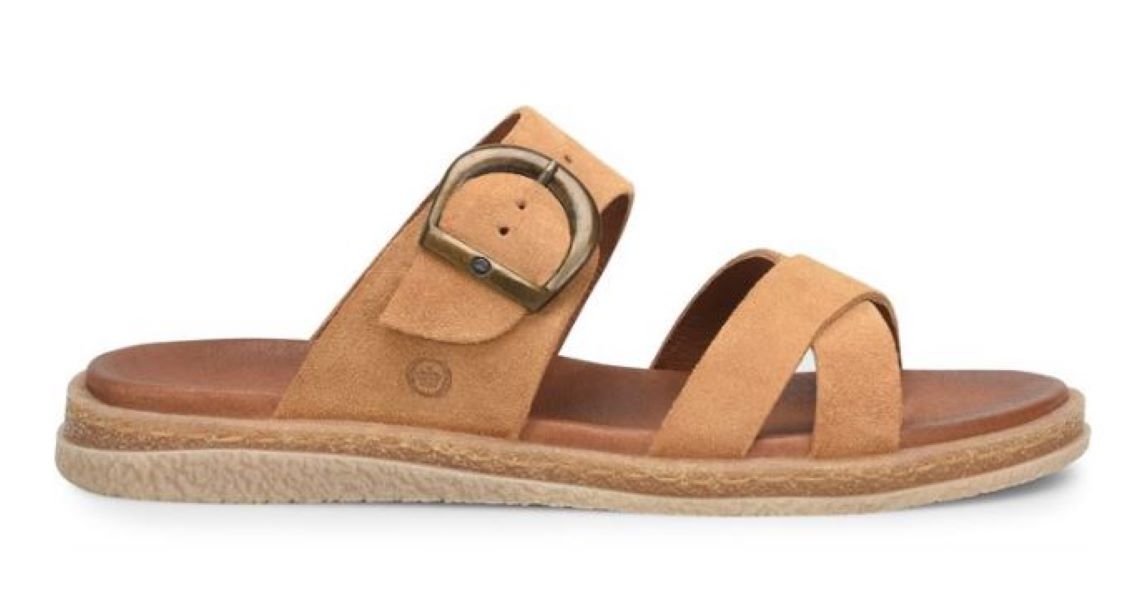 Born Tan Camel Suede Caite Womens Sandals BR0037037
