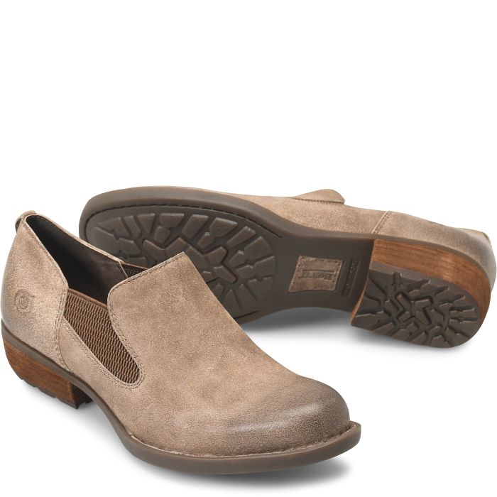 Born Taupe Distresed Tan Kade Womens Short Booties BR0065755