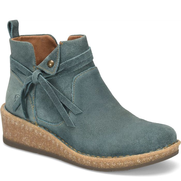Born Teal Ottanio Distressed Vaughn Women's Wedge Booties BR0062321