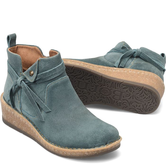 Born Teal Ottanio Distressed Vaughn Women's Wedge Booties BR0062321