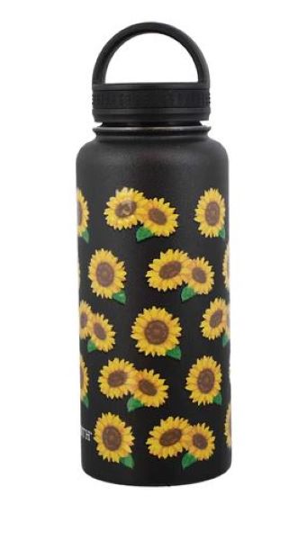 Bottlesmith by SockSmith Sunflowers 32 Oz. Bottle with Loop Lid BSN029-FBL
