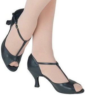BR08 Latin T-Strap Peep Toe Capezio Womens Ballroom Shoes
