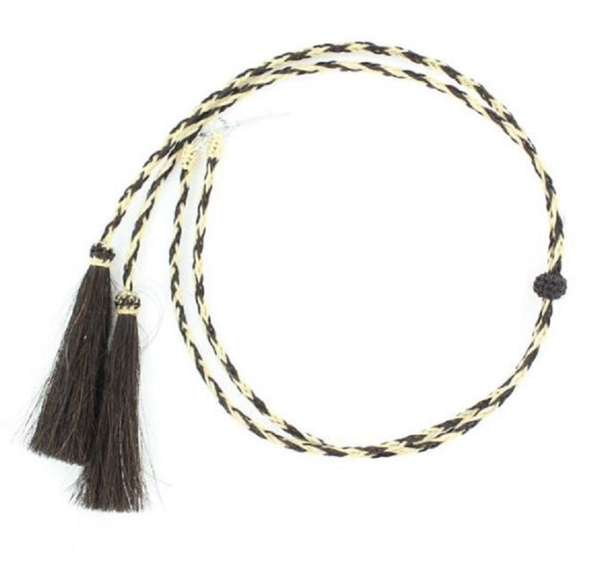 Braided Brown/Nat Stampede String Hatband W/Tassel Horsehair 0296248