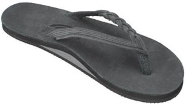 Braidy Black Single Layer With Braided Strap Rainbow Womens Sandals