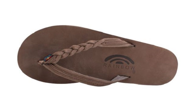 Braidy Espresso Single Layer With Braided Strap Rainbow Womens Sandals