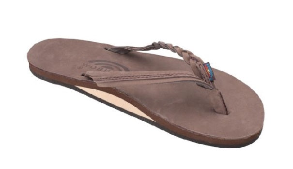 Braidy Espresso Single Layer With Braided Strap Rainbow Womens Sandals