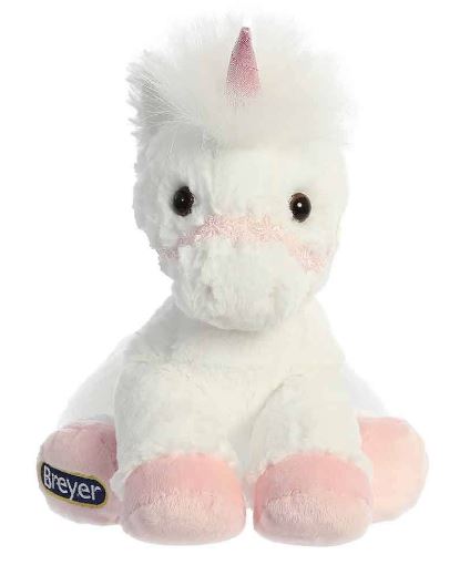 Breyer Plush by Aurora White and Pink 11 inch Unicorn 14367