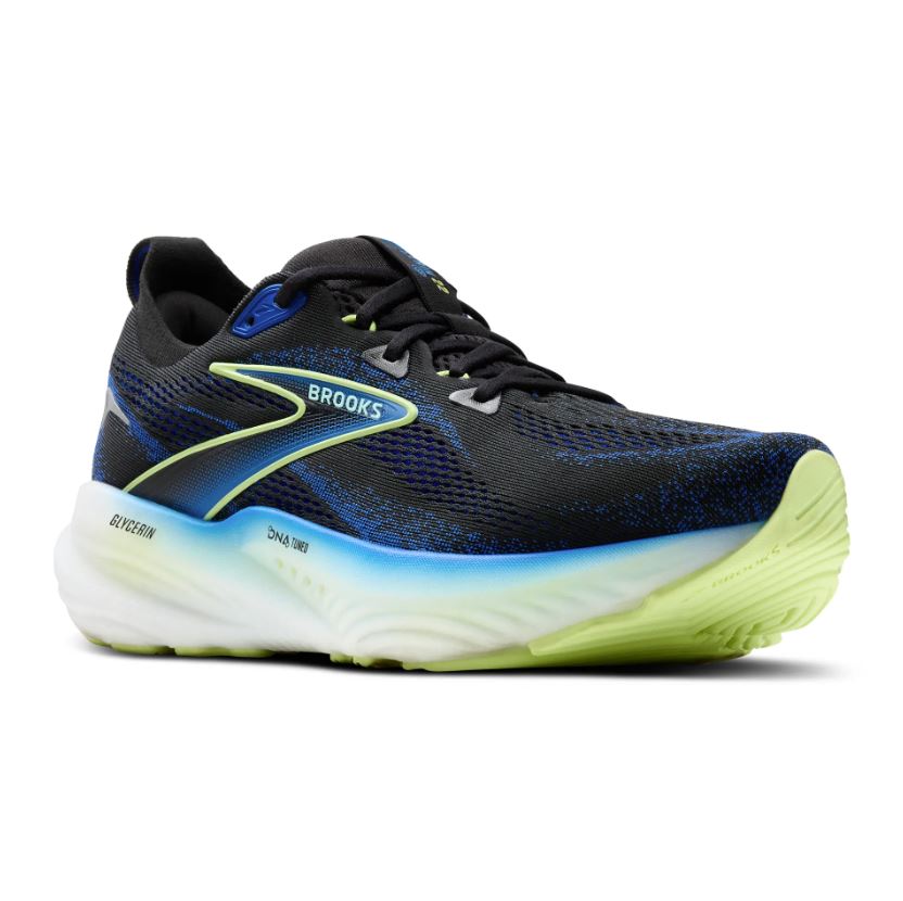 Brooks Black/Cobalt/Neo Yellow Glycerin 22 Men's Road Running Shoes 110445-002