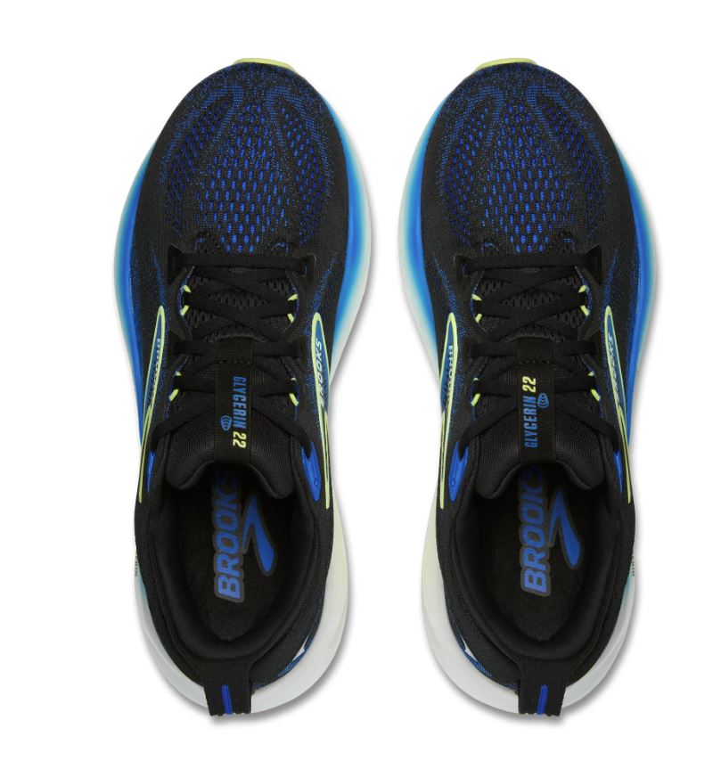 Brooks Black/Cobalt/Neo Yellow Glycerin 22 Men's Road Running Shoes 110445-002