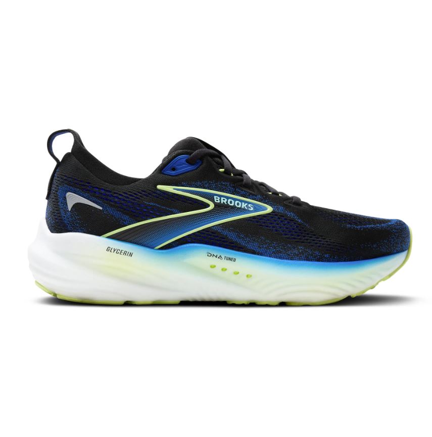 Brooks Black/Cobalt/Neo Yellow Glycerin 22 Men's Road Running Shoes 110445-002