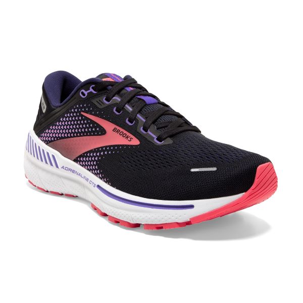 Brooks Black Purple And Coral Adrenaline GTS 22 Womens Running Shoes 120353-080