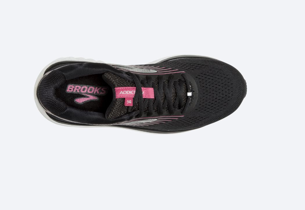 Brooks Black With Hot Pink And Silver Addiction 14 Womens Running Shoes 120306-050