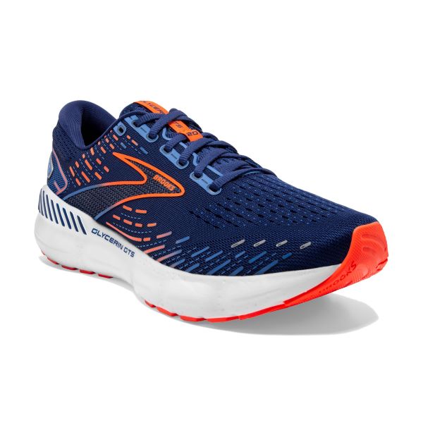 Brooks Depths/Palace Blue/Orange Glycerin GTS 20 Mens Running Shoes 110383_444
