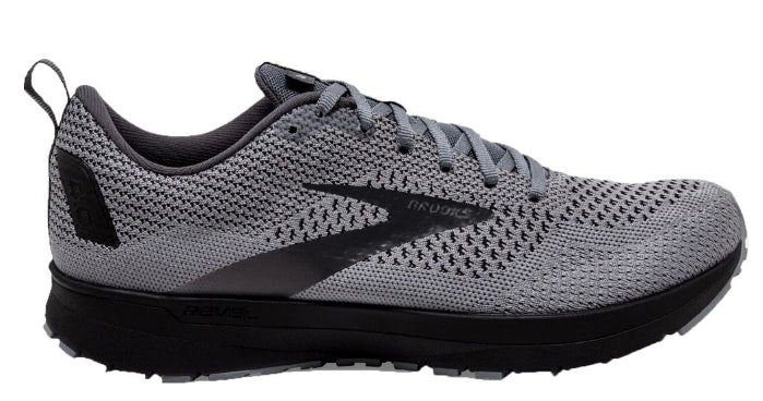 Brooks Grey and Blackened Pearl Revel 4 Mens Running Shoes 110347-096