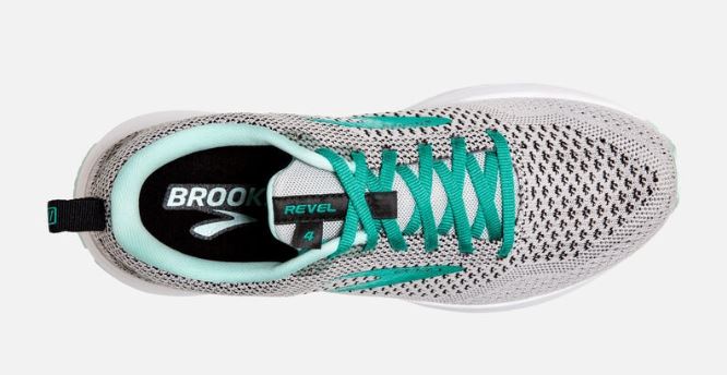 Brooks Grey/Aqua Revel 4 Womens Road Running Comfort Shoes 120337-073