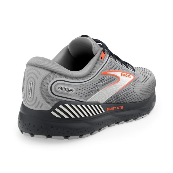 Brooks Grey/Scarlet/Ebony Beast GTS 23 Men's Road Running Shoes 110401-030