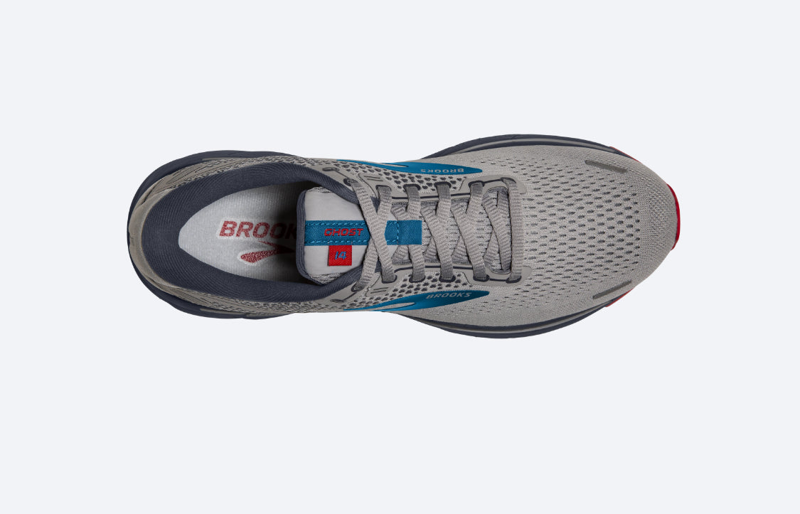 Brooks Grey With Blue And Red Ghost 14 Men's Running Shoes 110369-078