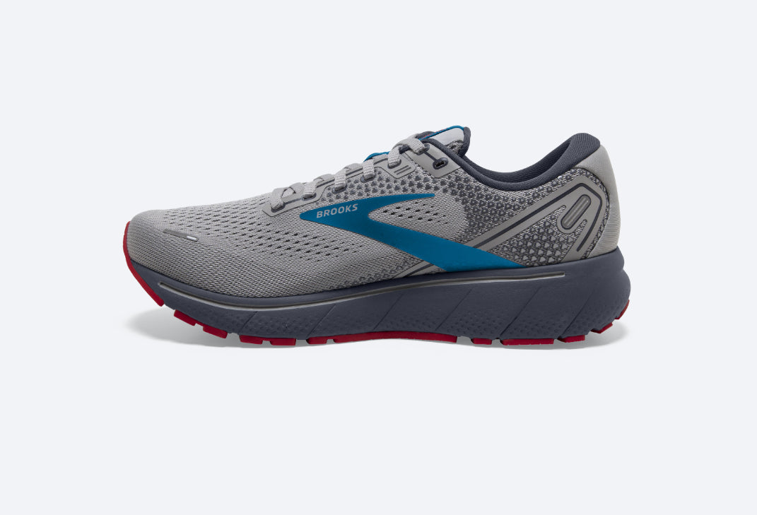 Brooks Grey With Blue And Red Ghost 14 Men's Running Shoes 110369-078