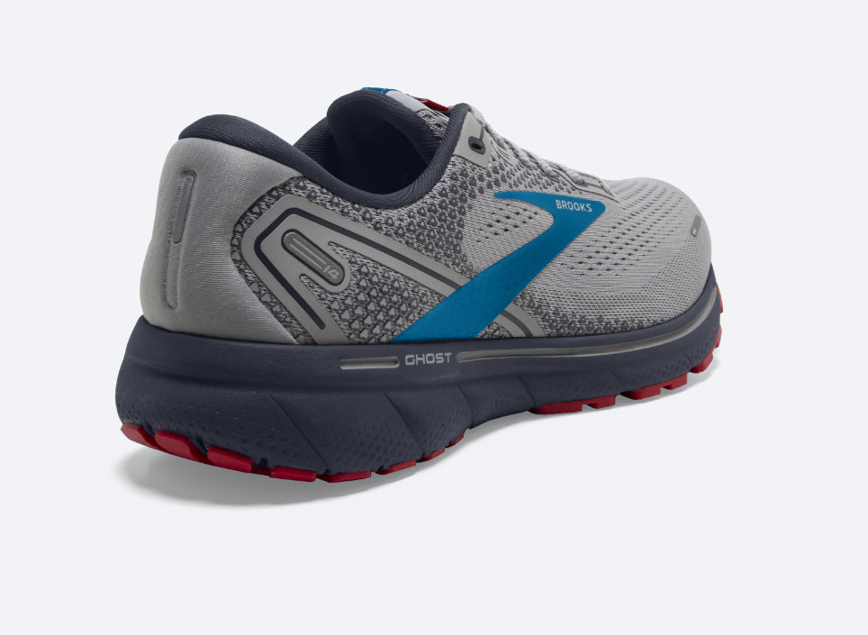 Brooks Grey With Blue And Red Ghost 14 Men's Running Shoes 110369-078
