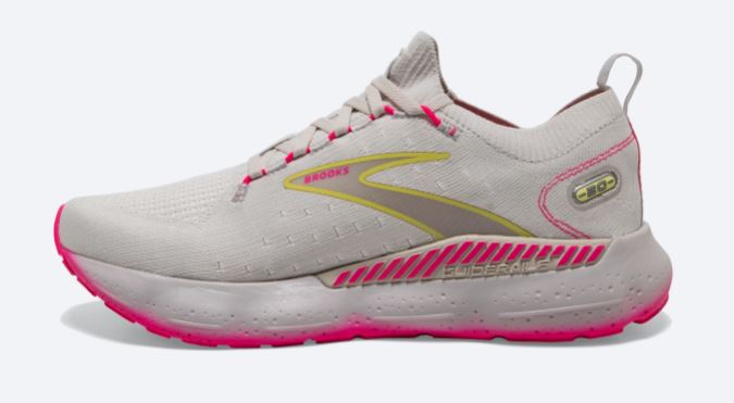 Brooks Grey/Yellow/Pink Glycerin StealthFit GTS 20 Womens Running Shoes 120371-067