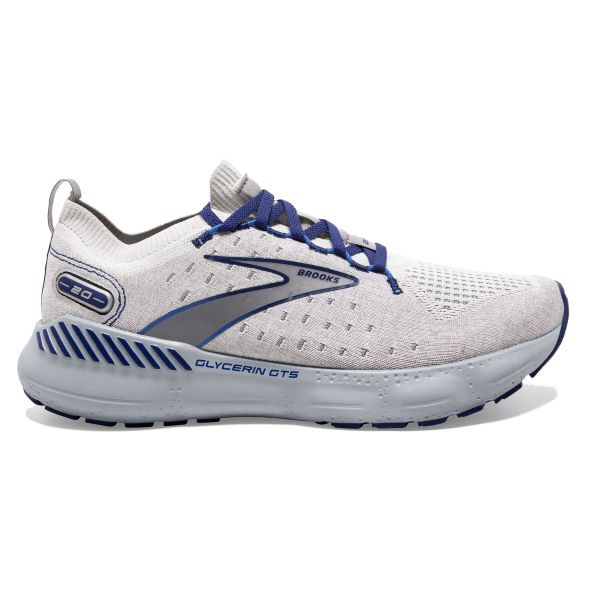 Brooks Oyster/Alloy/BlueDepths Glycerin StealthFit GTS 20 Mens Running Shoes 110385-081