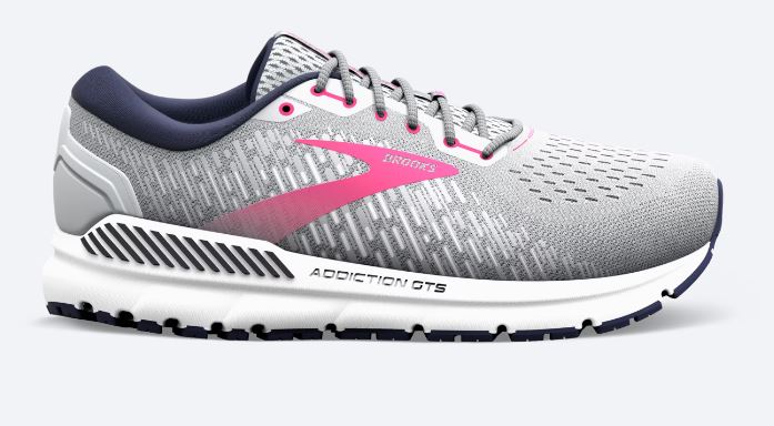 Brooks Oyster/Peacoat/Lilac Rose Addiction GTS 15 Womens Running Shoes 120352-054