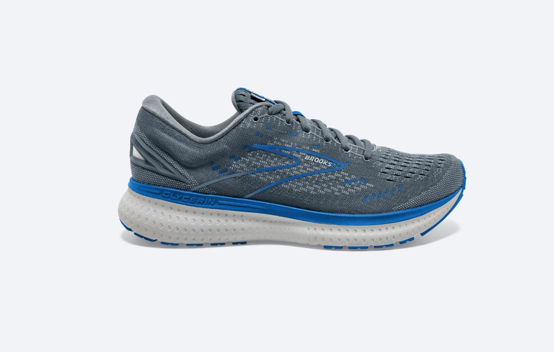 Brooks Quarry with Grey and Dark Blue Glycerin 19 Mens Running Shoes 110356-095