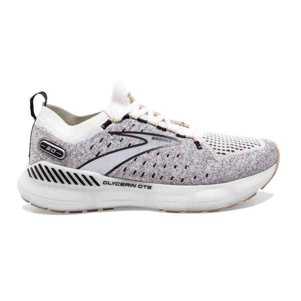 Brooks White/Black/Cream Glycerin StealthFit GTS20 Womens Running Shoes 120371-163