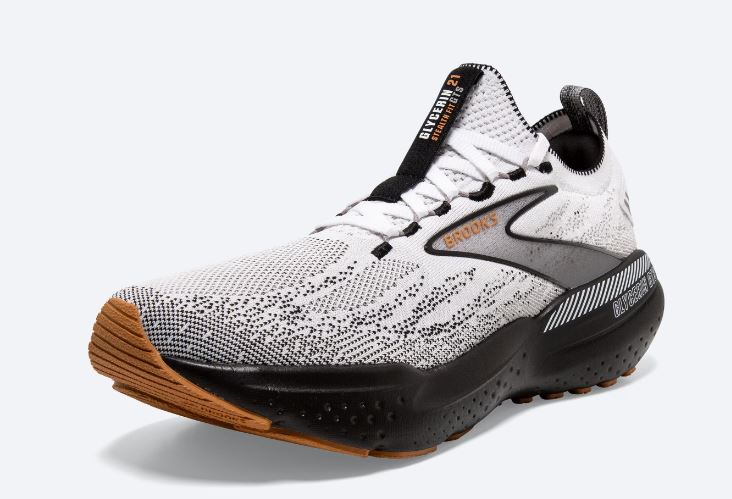 Brooks White/Grey/Black Glycerin StealthFit GTS 21 Men's Road Running Shoes 110422-135