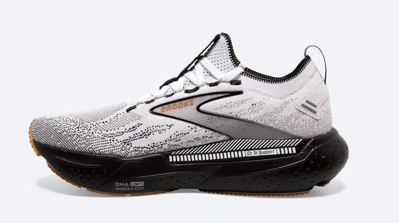 Brooks White/Grey/Black Glycerin StealthFit GTS 21 Men's Road Running Shoes 110422-135