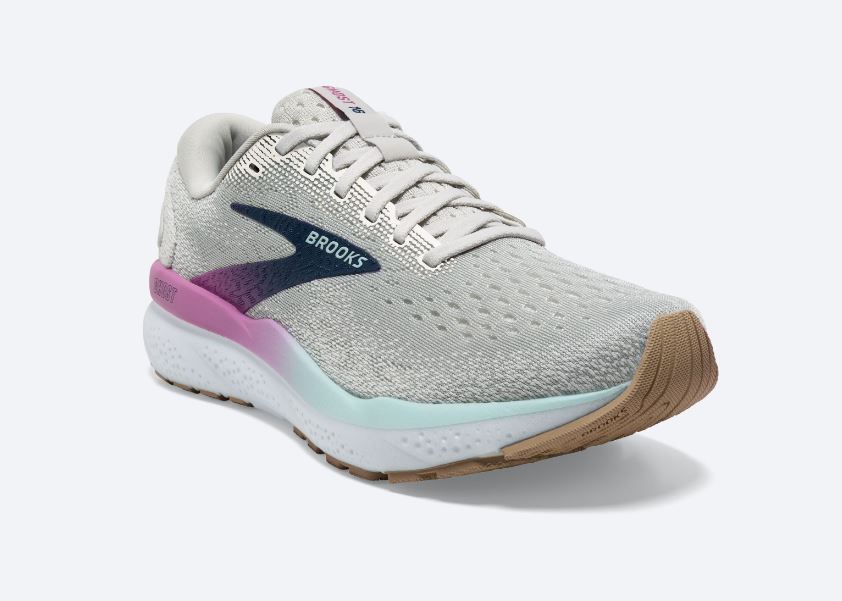 Brooks White/Grey/Estate Blue Ghost 16 Women's Road Running Shoes 120407-175