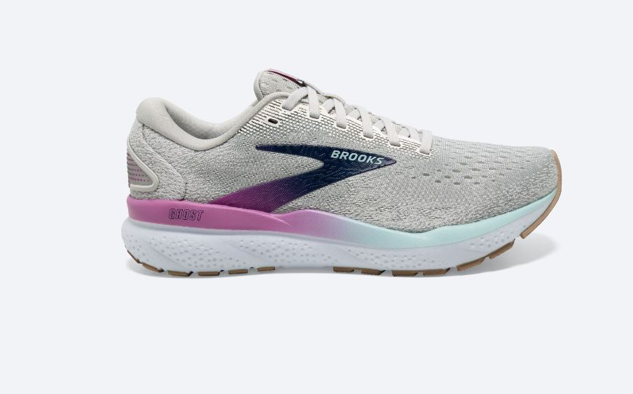 Brooks White/Grey/Estate Blue Ghost 16 Women's Road Running Shoes 120407-175