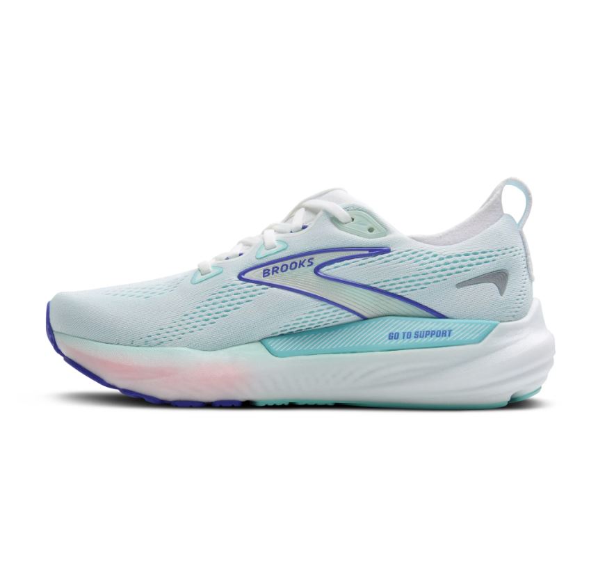 Brooks White/Limpet Shell/Amparo Blue Glycerin GTS 22 Women's Road Running Shoes 120435-110