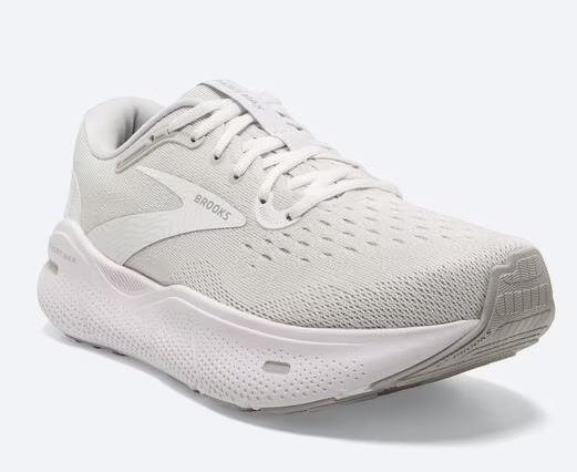 Brooks White/Oyster/Metallic Silver Ghost Max Mens Running Shoes 110406