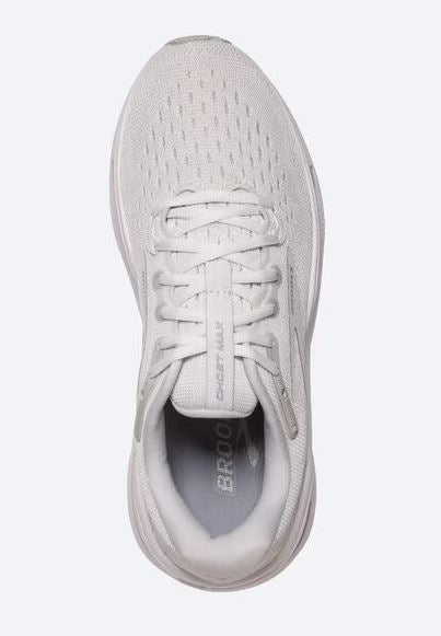 Brooks White/Oyster/Metallic Silver Ghost Max Womens Running Shoes 120395-124