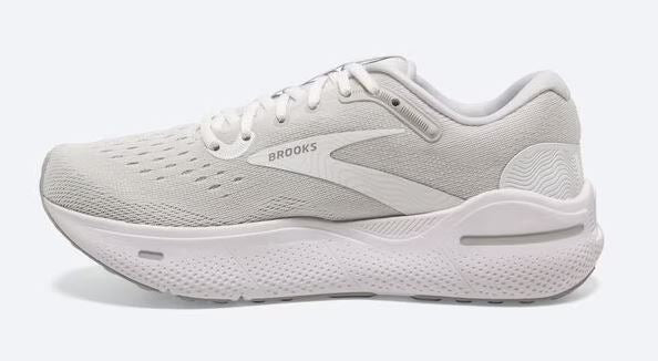 Brooks White/Oyster/Metallic Silver Ghost Max Womens Running Shoes 120395-124