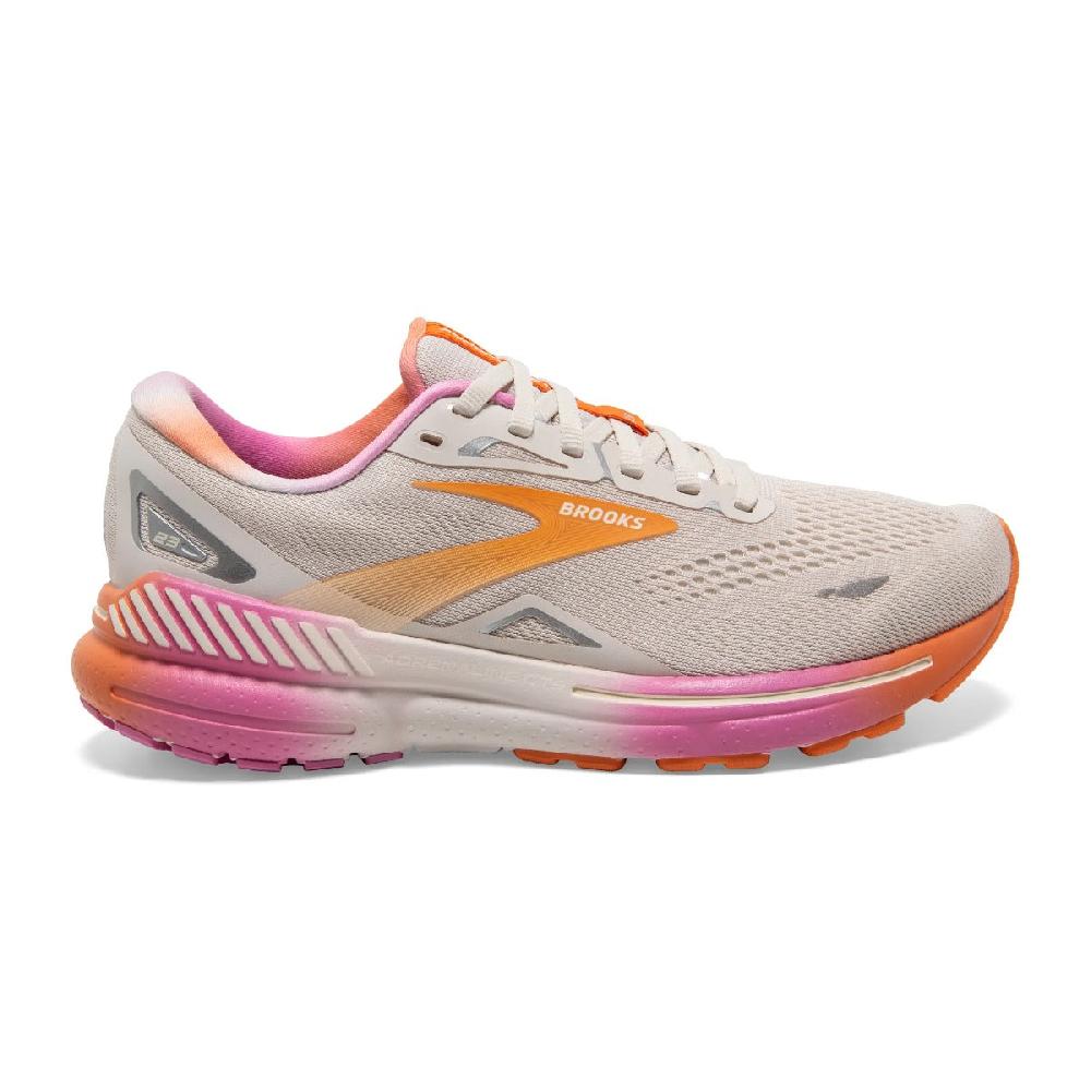 Brooks White Sand/Sunset/Fuchsia Adrenaline GTS 23 Women's Road Running Shoes 120381-117