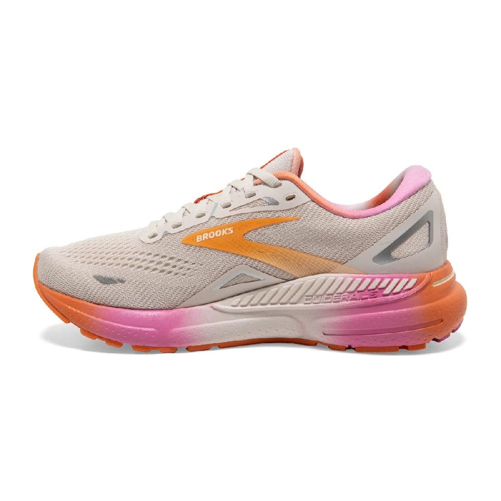 Brooks White Sand/Sunset/Fuchsia Adrenaline GTS 23 Women's Road Running Shoes 120381-117