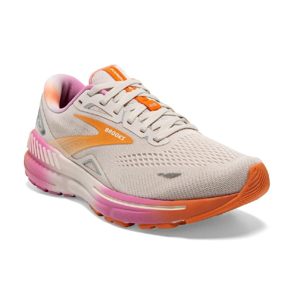 Brooks White Sand/Sunset/Fuchsia Adrenaline GTS 23 Women's Road Running Shoes 120381-117