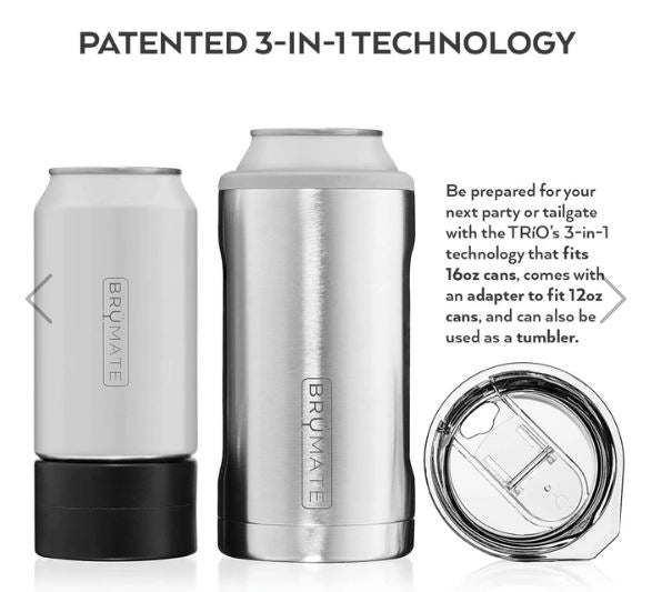 Brumate Baby Blue & White Hopsulator Trio 3-IN-1 (16 Oz/12oz Cans)