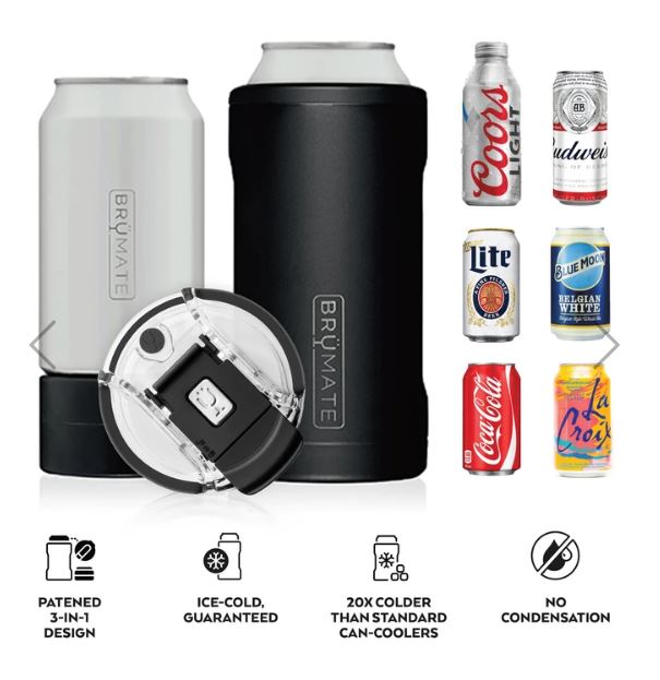 Brumate Black Onyx Hopsulator Trio 3-IN-1 (16 Oz/12oz Cans)