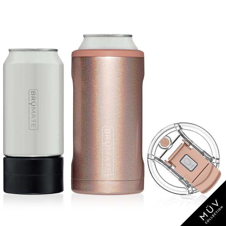 Brumate Glitter Rose Gold Hopsulator Trio Muv 3-1-1 (16 oz/12 oz cans)
