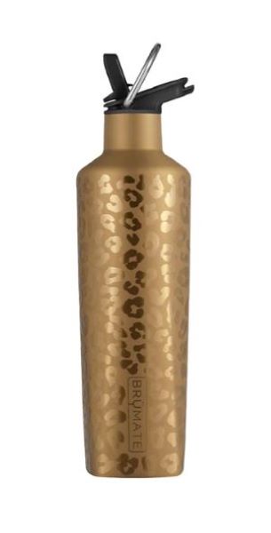 Brumate Gold Leopard Rehydration Mini 16 oz Stainless Steel Waterbottle RH16RL
