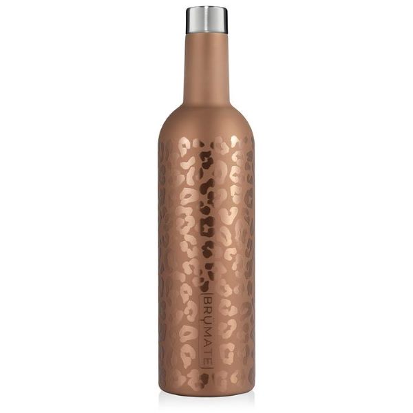 Brumate Gold Leopard Winesulator 25 Oz. Wine Canteen WRL750