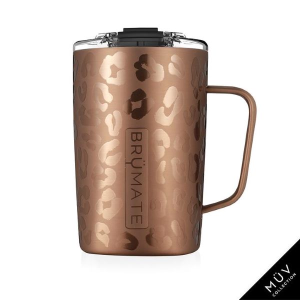 Brumates Gold Leopard Toddy 16 oz Insulated Coffee Mug TD16RL