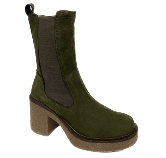 Bueno Khaki (Dark Green) Hart Thick Sole Womens Boots B2260321
