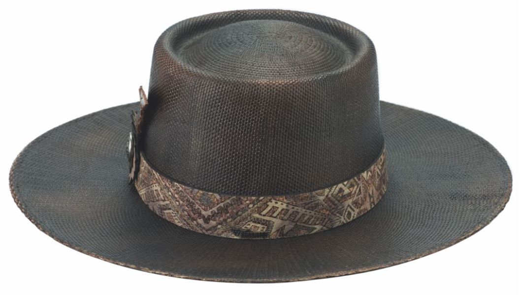 Bullhide Hats Distressed Chocolate With Leather Feather Unusual Mens Hat 5070